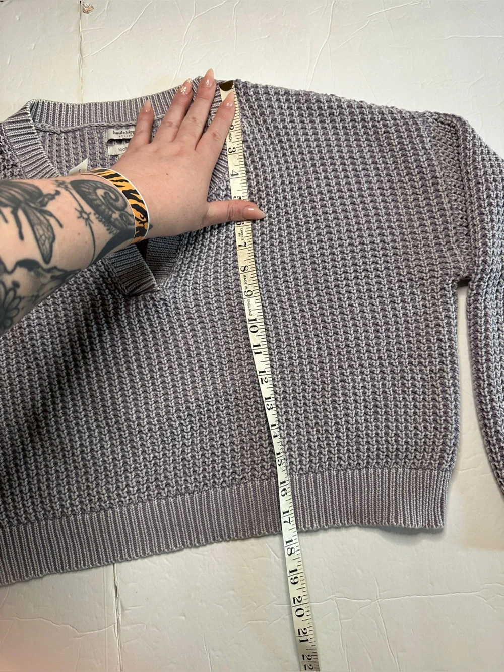 Haute Hippie Cropped Heavy Knit Sweater Oversized Large
